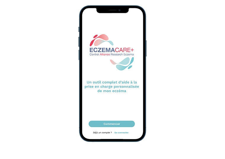 mock up application mobile eczéma care +